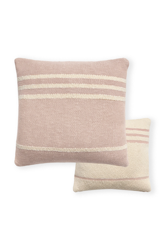 KNITTED CUSHION DUETTO VINTAGE NUDE - NATURAL