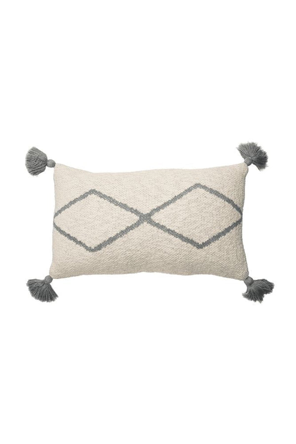 KNITTED CUSHION LITTLE OASIS NATURAL - GREY-Throw Pillows-By Lorena Canals-1