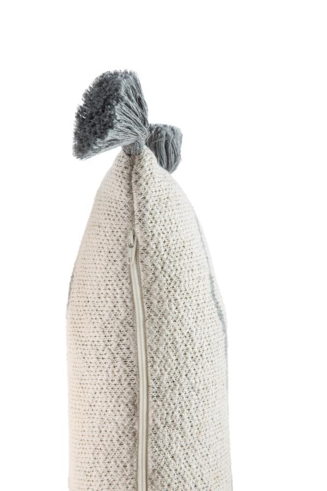KNITTED CUSHION LITTLE OASIS NATURAL - GREY-Throw Pillows-Lorena Canals-6