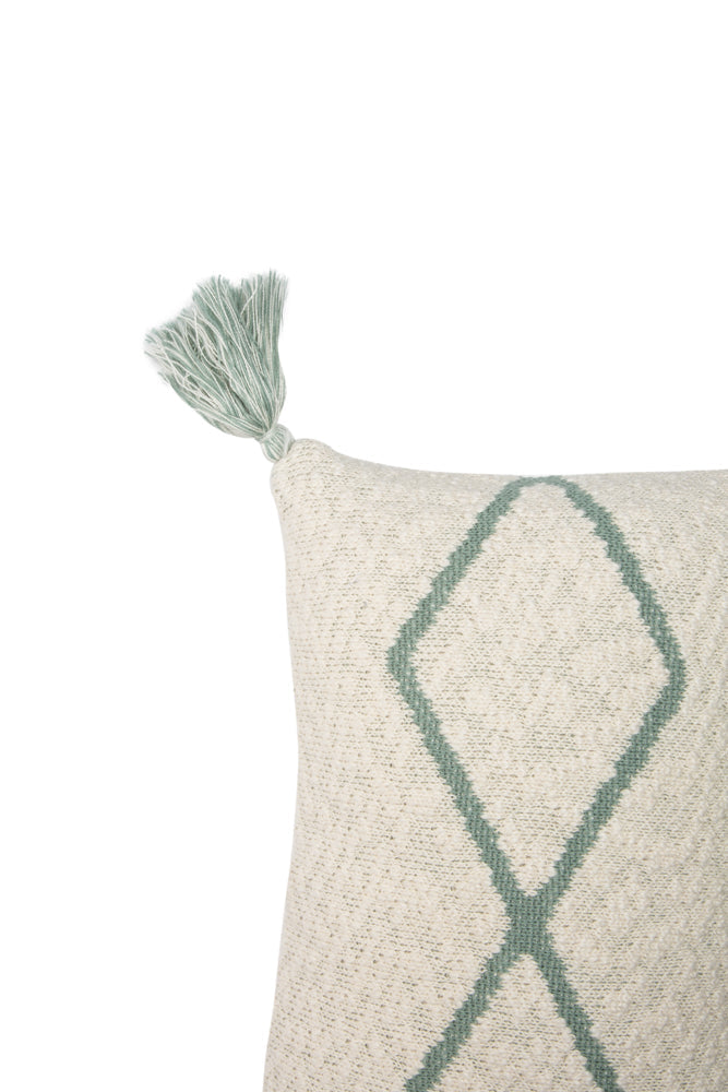 KNITTED CUSHION LITTLE OASIS NATURAL - INDUS BLUE-Throw Pillows-Lorena Canals-5