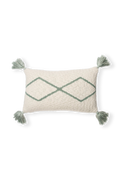 KNITTED CUSHION LITTLE OASIS NATURAL - INDUS BLUE