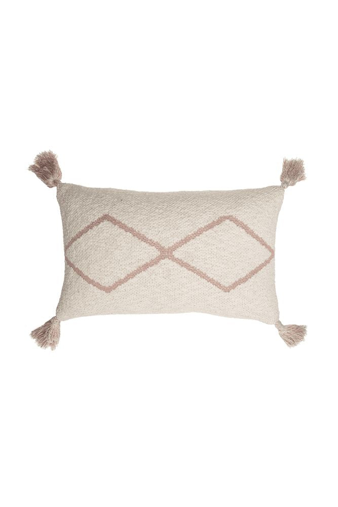 KNITTED CUSHION LITTLE OASIS NATURAL - PALE PINK-Throw Pillows-By Lorena Canals-1