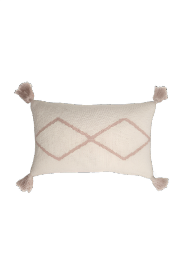 KNITTED CUSHION LITTLE OASIS NATURAL - PALE PINK-Throw Pillows-Lorena Canals-1