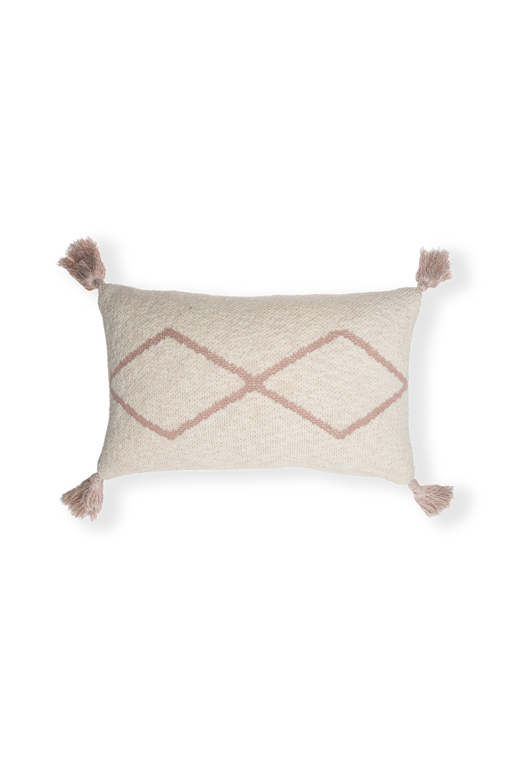 KNITTED CUSHION LITTLE OASIS NATURAL - PALE PINK