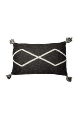 KNITTED CUSHION OASIS BLACK-Throw Pillows-By Lorena Canals-1