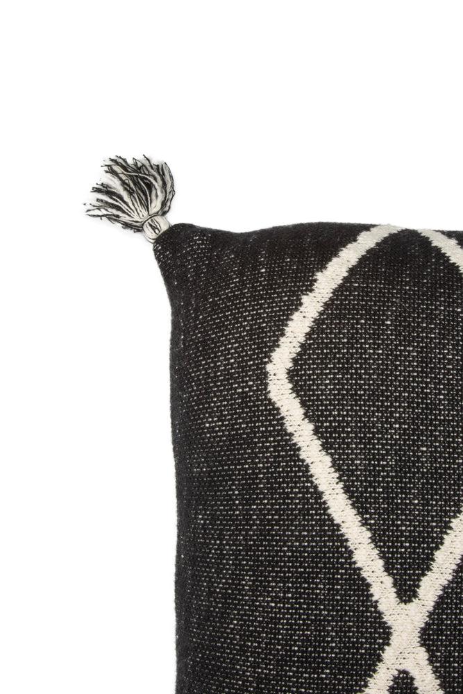 KNITTED CUSHION OASIS BLACK-Throw Pillows-Lorena Canals-4