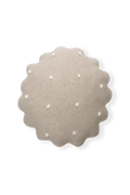 KNITTED CUSHION ROUND BISCUIT DUNE WHITE