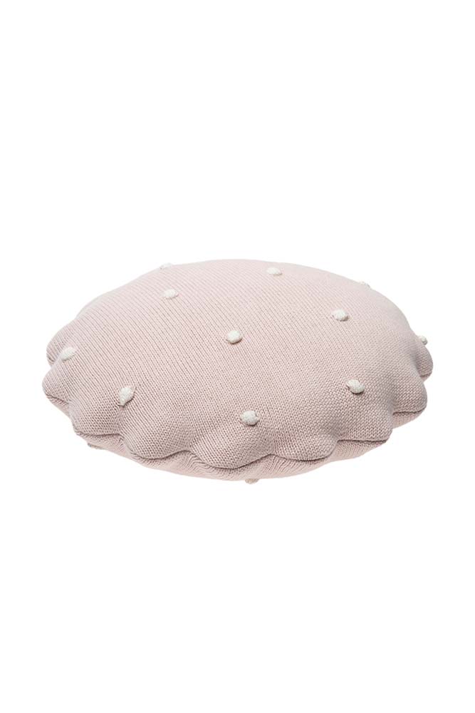 KNITTED CUSHION ROUND BISCUIT PINK-Throw Pillows-Lorena Canals-4