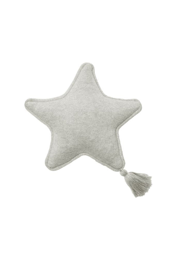 KNITTED CUSHION TWINKLE STAR GREY-Throw Pillows-By Lorena Canals-1