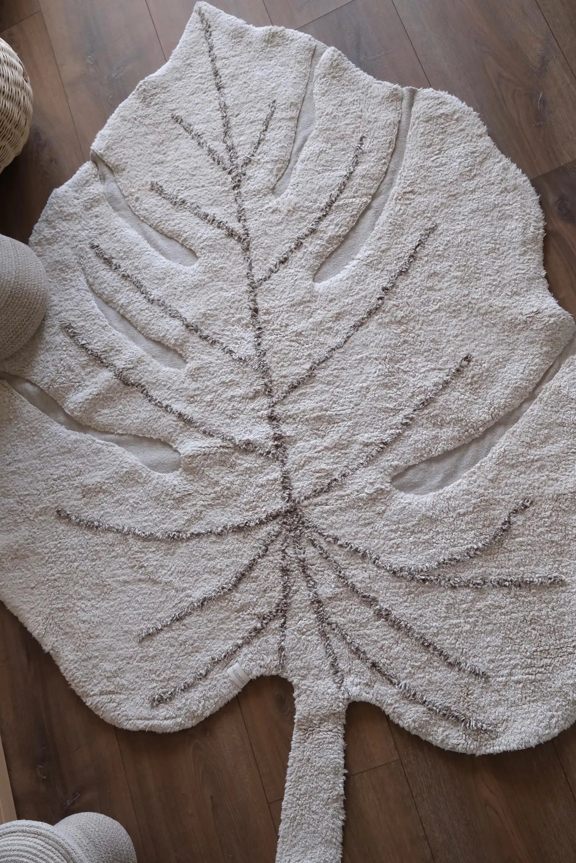 WASHABLE RUG MONSTERA NATURAL
