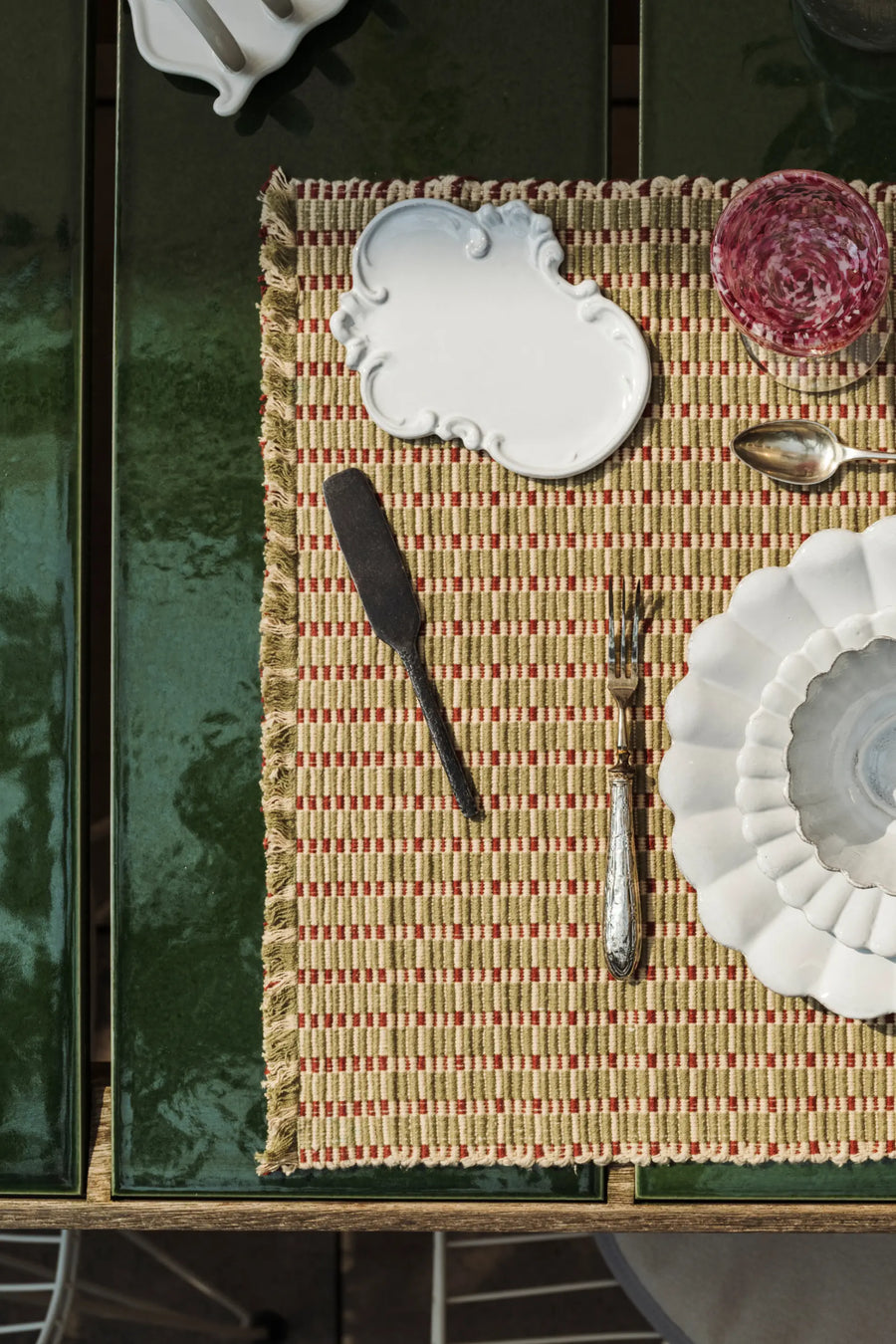 PLACEMAT CHECKER MOSS - SET OF 2