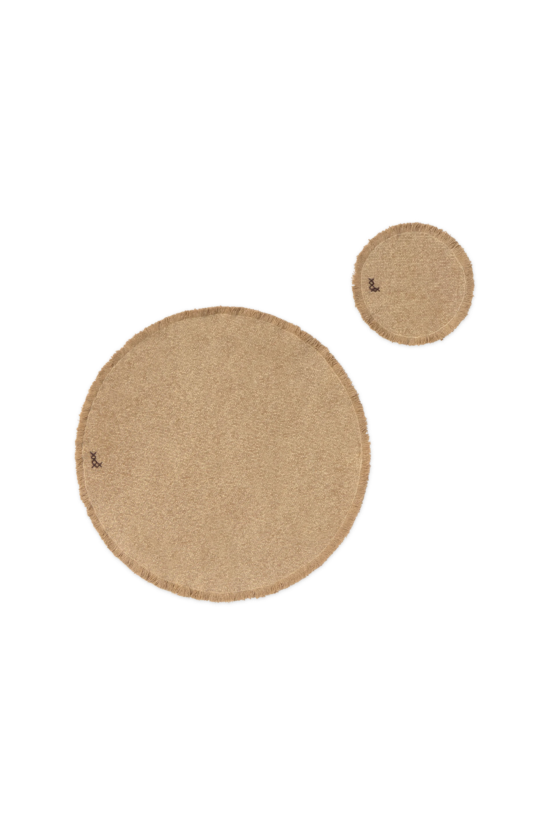STONEWASHED PLACEMATS AND COASTERS OCHRE (SET OF 4)