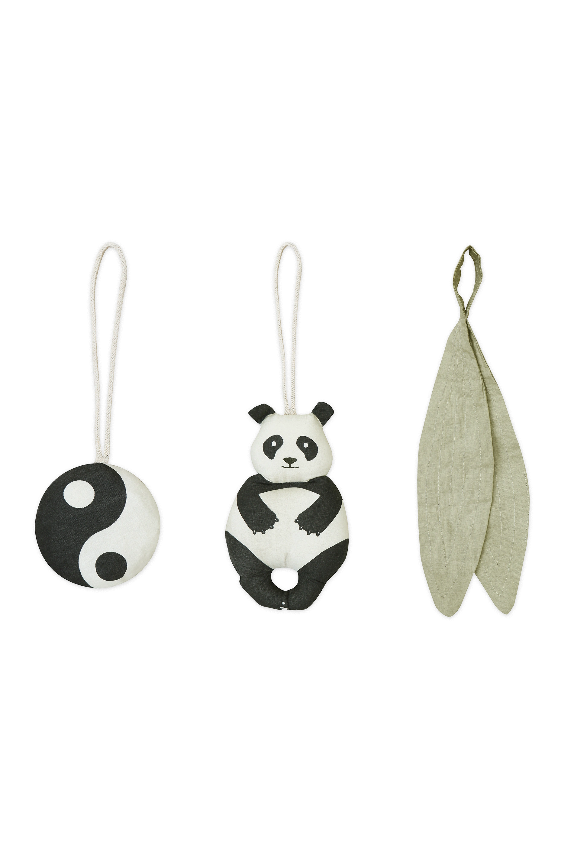 SET OF 3 RATTLE TOY SENSORIAL HANGERS BAMBOO
