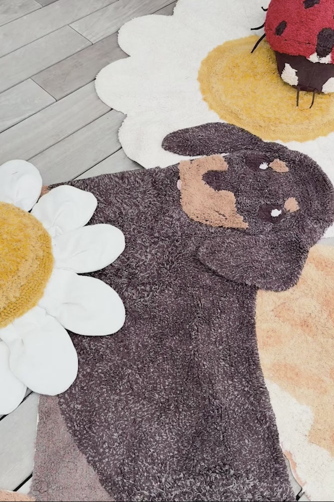 WASHABLE RUG WHITE DAISY