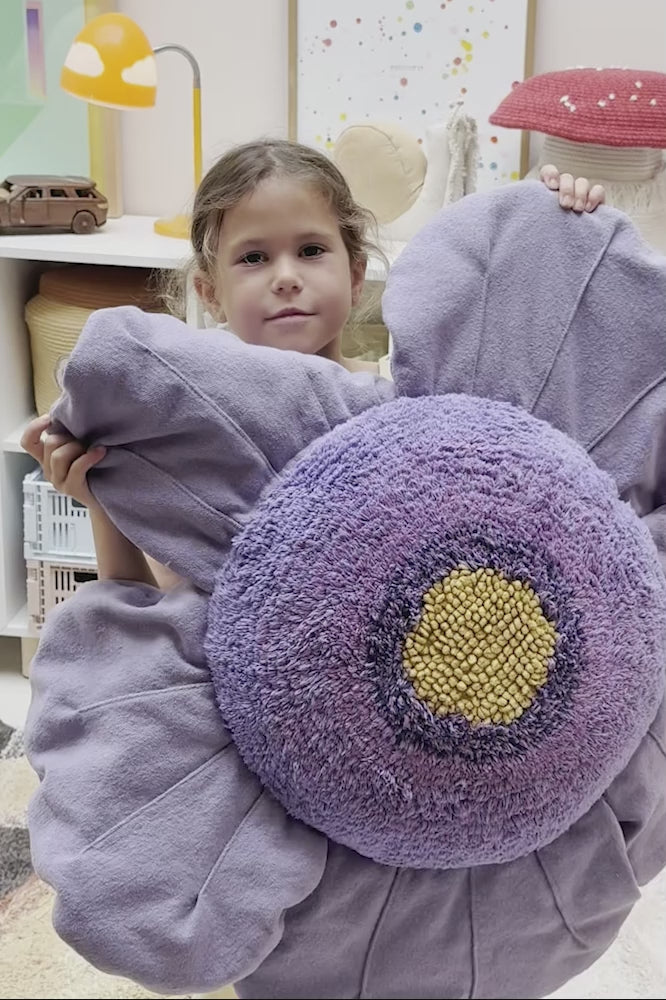 FLOOR CUSHION PURPLE POPPY