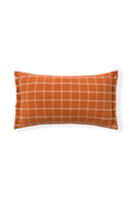 CUSHION GEO BLOCK TERRACOTA