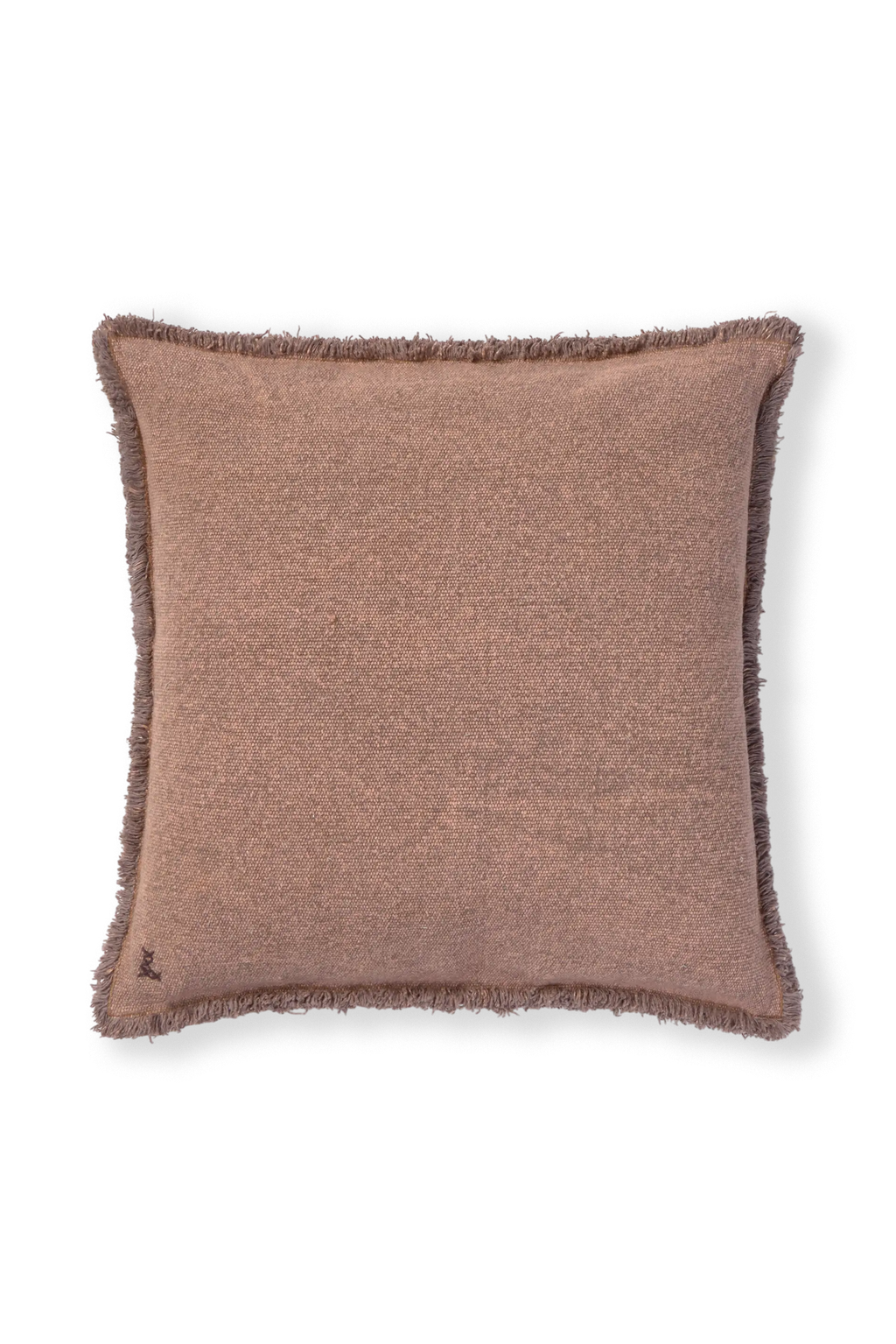STONEWASHED SQUARE CUSHION SOIL BROWN