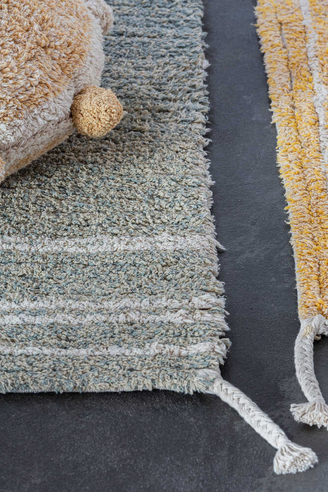 REVERSIBLE WASHABLE RUG TWIN VINTAGE BLUE-Cotton Rugs-Lorena Canals-6