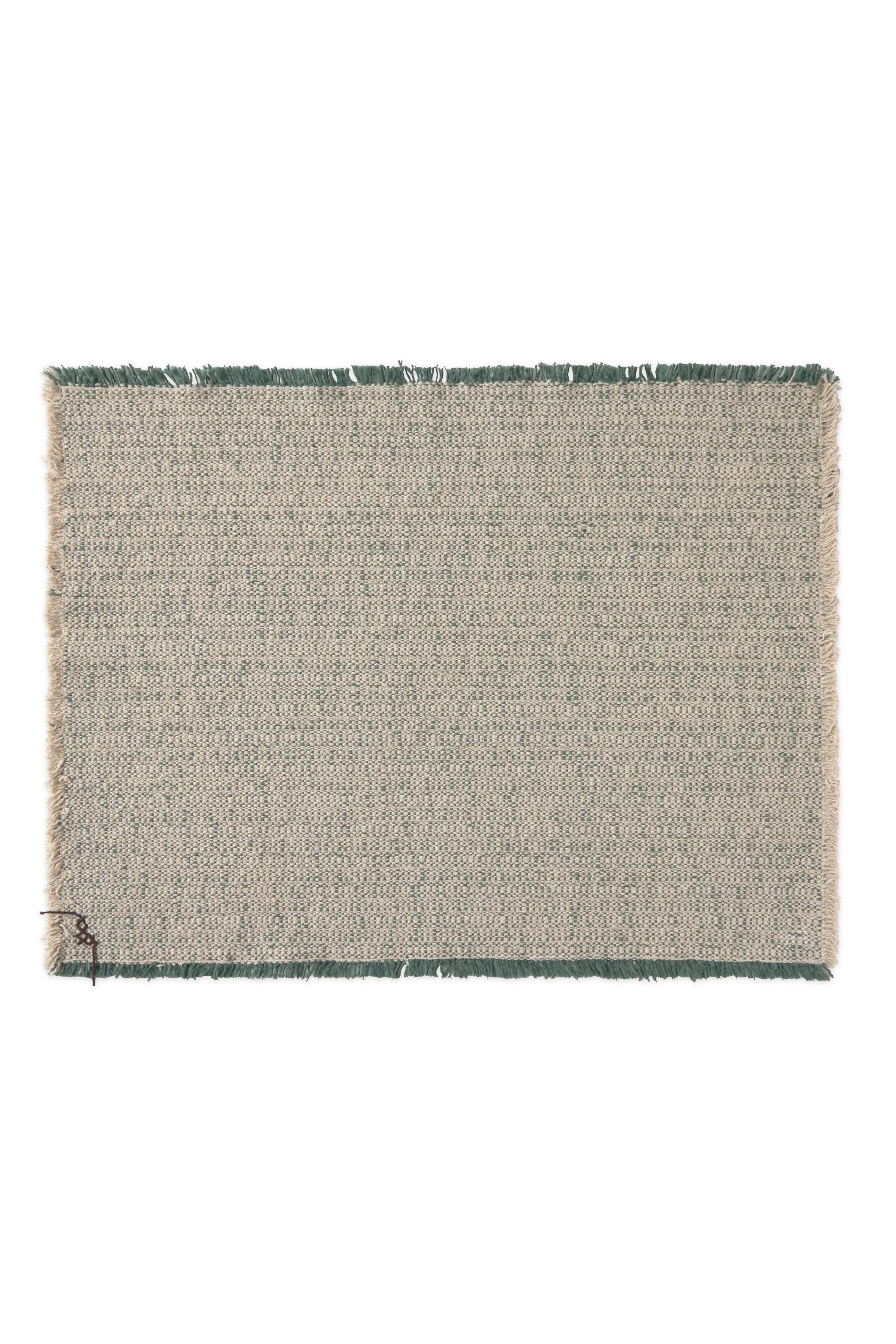 Handloom Placemats Natural and Duck Green (Set of 4)