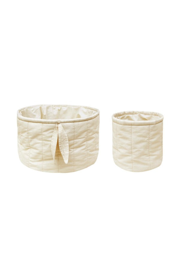 SET OF TWO QUILTED BASKETS NATURAL-Basket-By Lorena Canals-1
