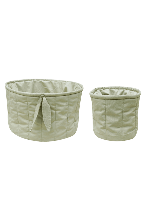 SET OF TWO QUILTED BASKETS OLIVE-Basket-Lorena Canals-1