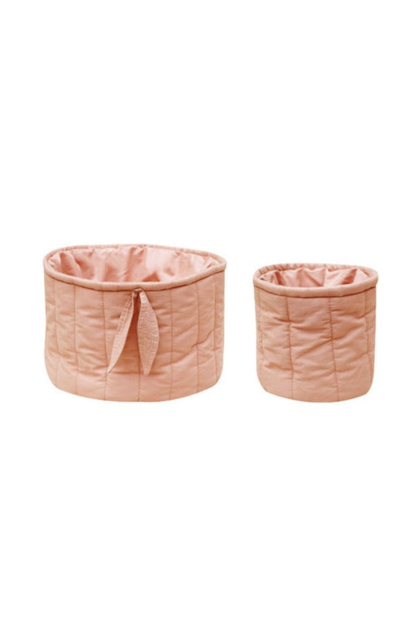 SET OF TWO QUILTED BASKETS VINTAGE NUDE-Basket-By Lorena Canals-1