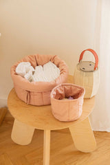 SET OF TWO QUILTED BASKETS VINTAGE NUDE-Basket-Lorena Canals-2