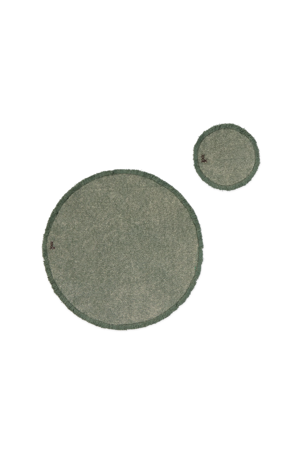 STONEWASHED PLACEMATS AND COASTERS DUCK GREEN (SET OF 4)