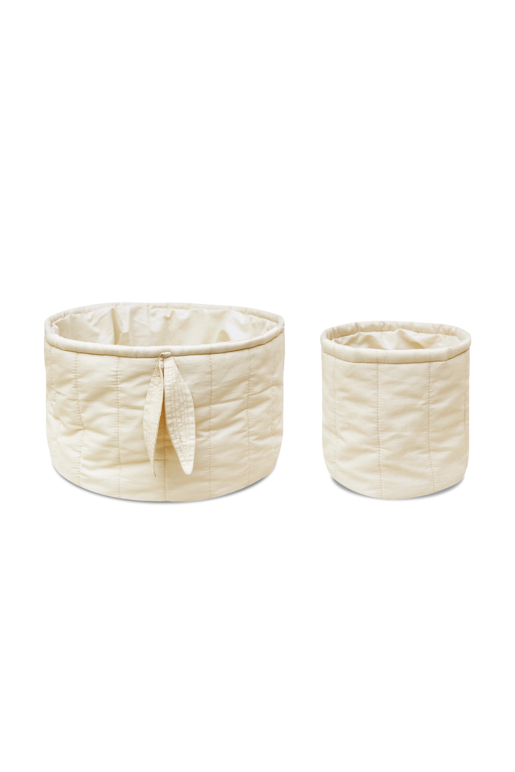 SET OF TWO QUILTED BASKETS NATURAL