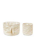 SET OF TWO QUILTED BASKETS NATURAL