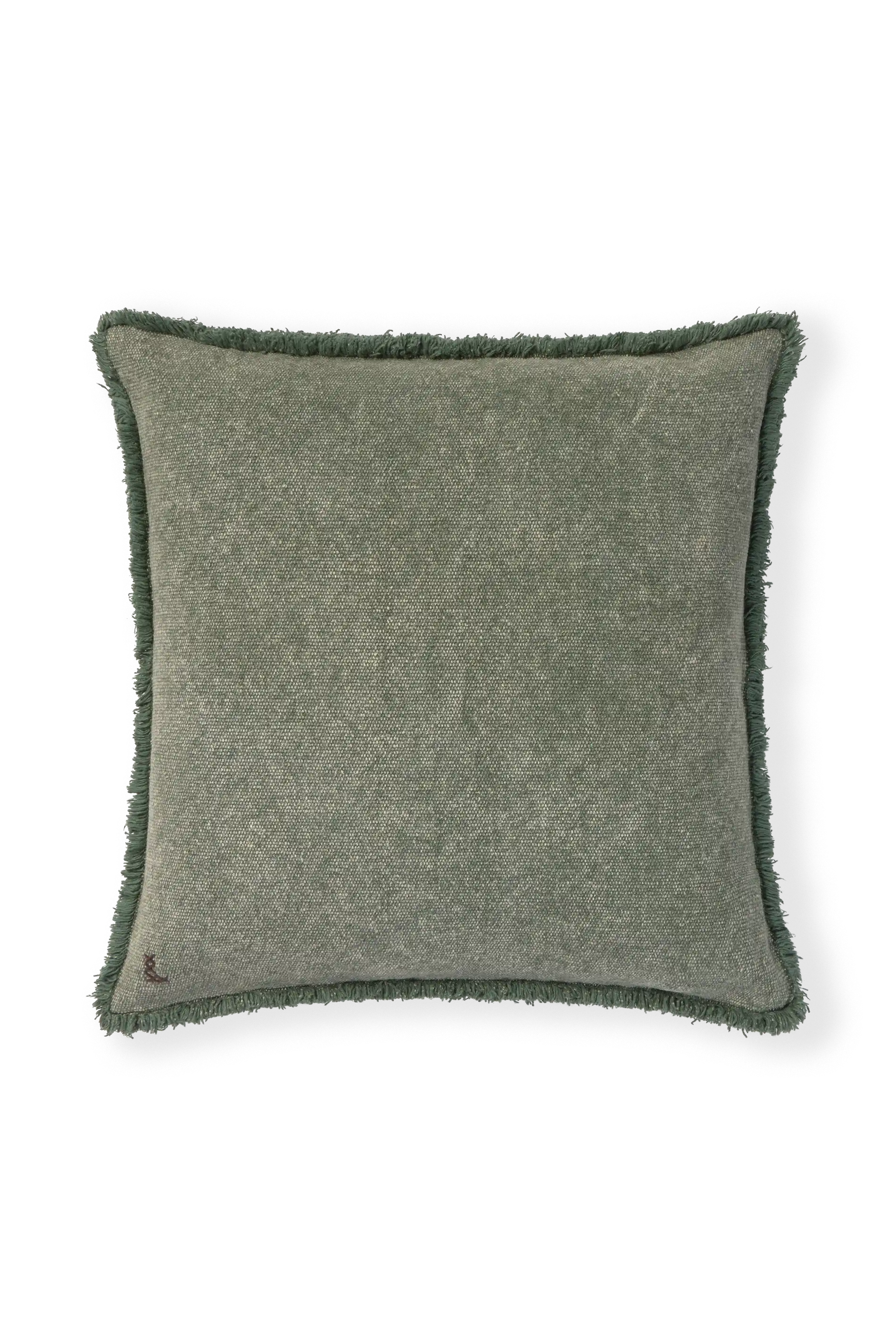 STONEWASHED SQUARE CUSHION DUCK GREEN
