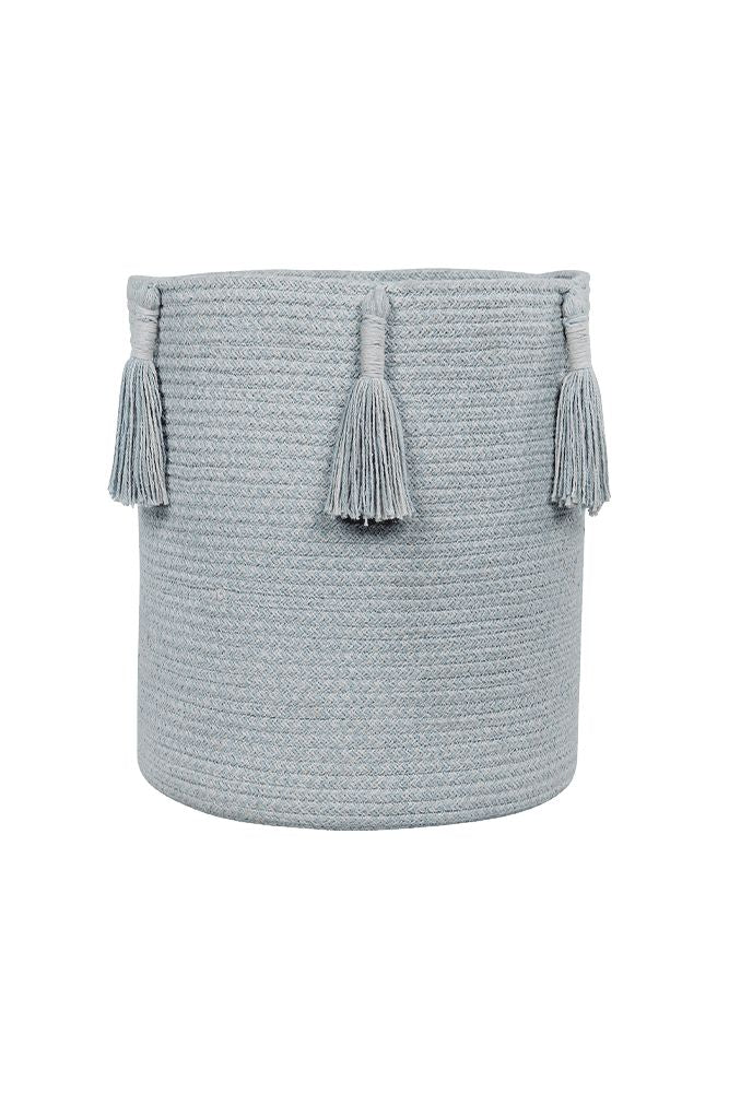 STORAGE BASKET FRINGES WOODY BLUE-Basket-By Lorena Canals-1