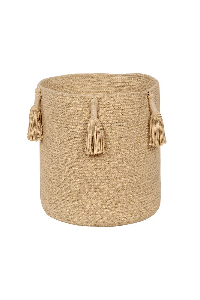 STORAGE BASKET FRINGES WOODY HONEY-Basket-By Lorena Canals-1