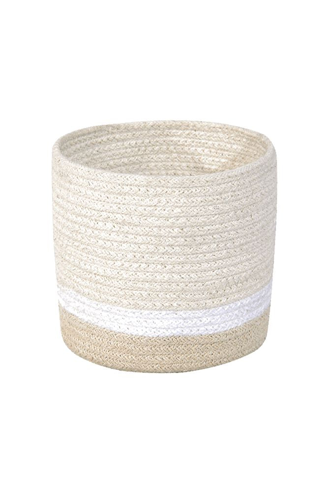 STORAGE BASKET MINI TRICOLOR IVORY-Basket-By Lorena Canals-1