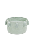BASKET NEW TASSELS BLUE SAGE