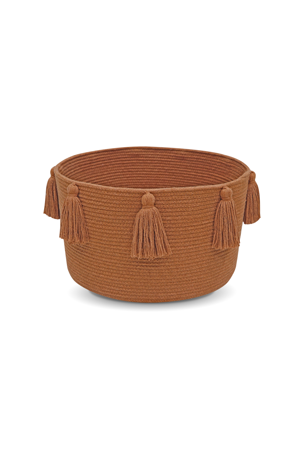 BASKET NEW TASSELS CHESTNUT