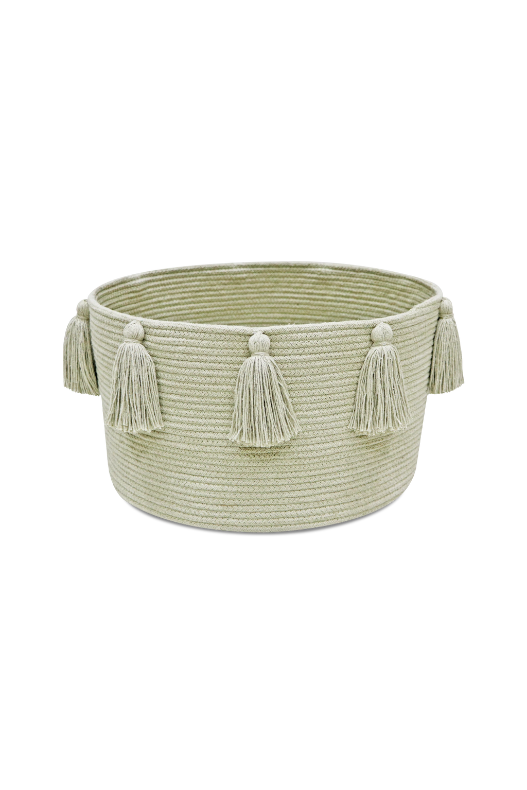BASKET NEW TASSELS OLIVE
