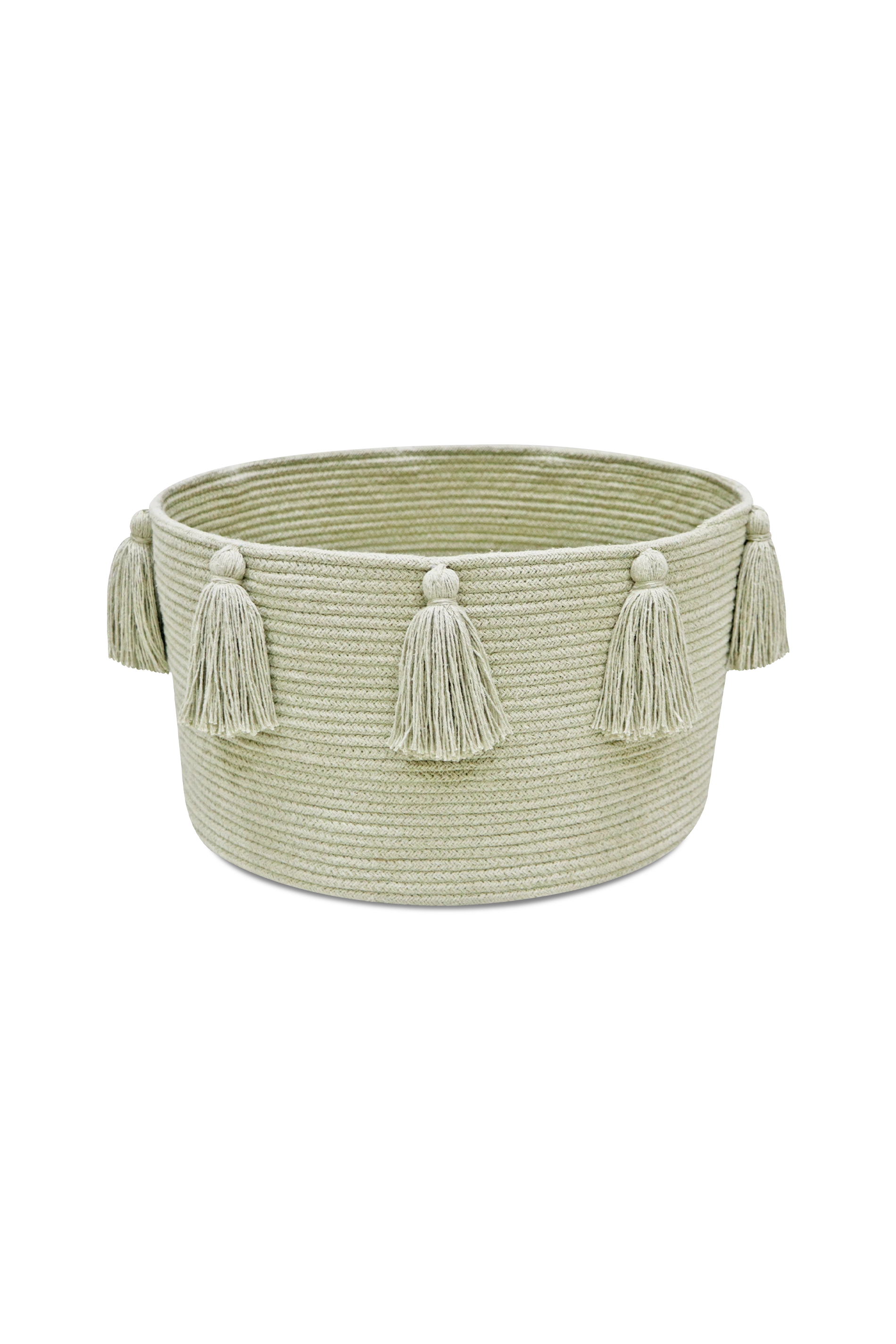 BASKET NEW TASSELS OLIVE