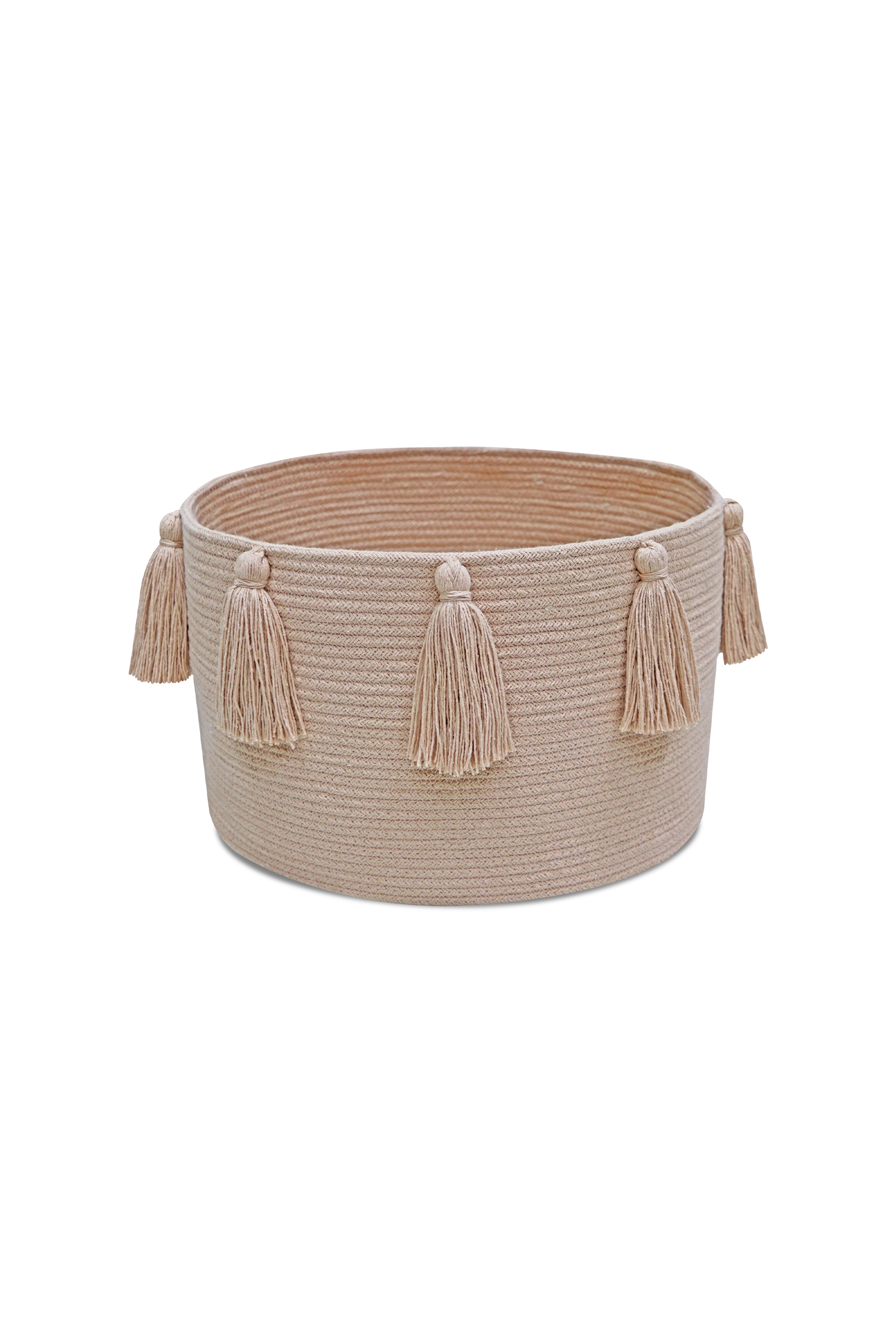 BASKET TASSELS ROSE