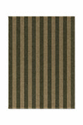 SWATCH WASHABLE RUG CABANA LINES WOOL KAKI AND DUCK GREEN