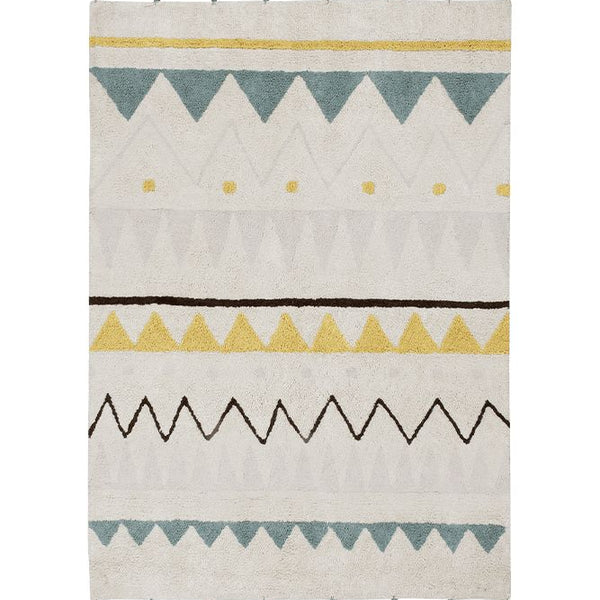 Washable Area Rug Azteca Vintage Blue – Lorena Canals | Official