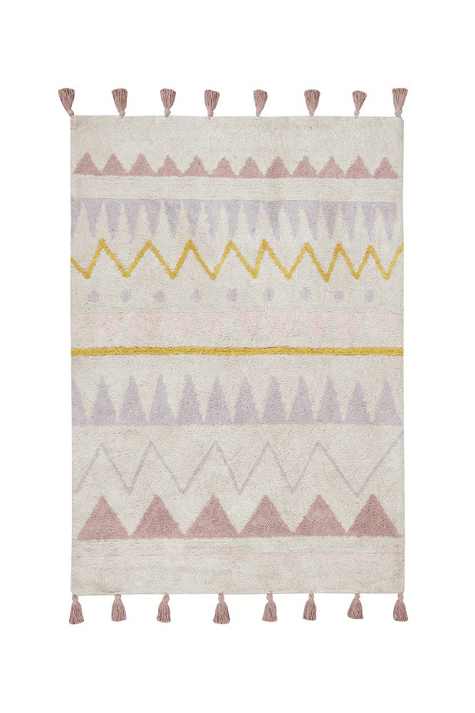WASHABLE AREA RUG AZTECA VINTAGE NUDE-Cotton Rugs-By Lorena Canals-1