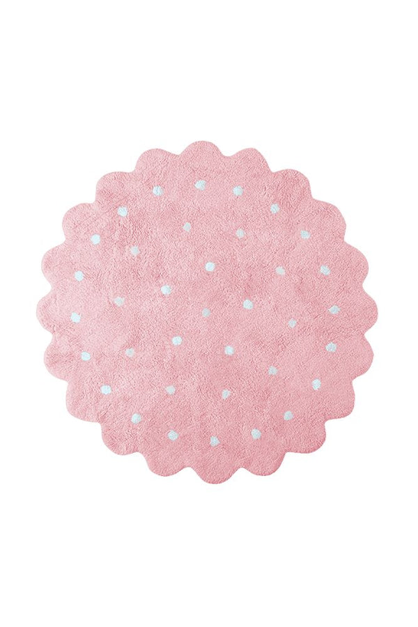 WASHABLE AREA RUG LITTLE BISCUIT PINK-Cotton Rugs-By Lorena Canals-1