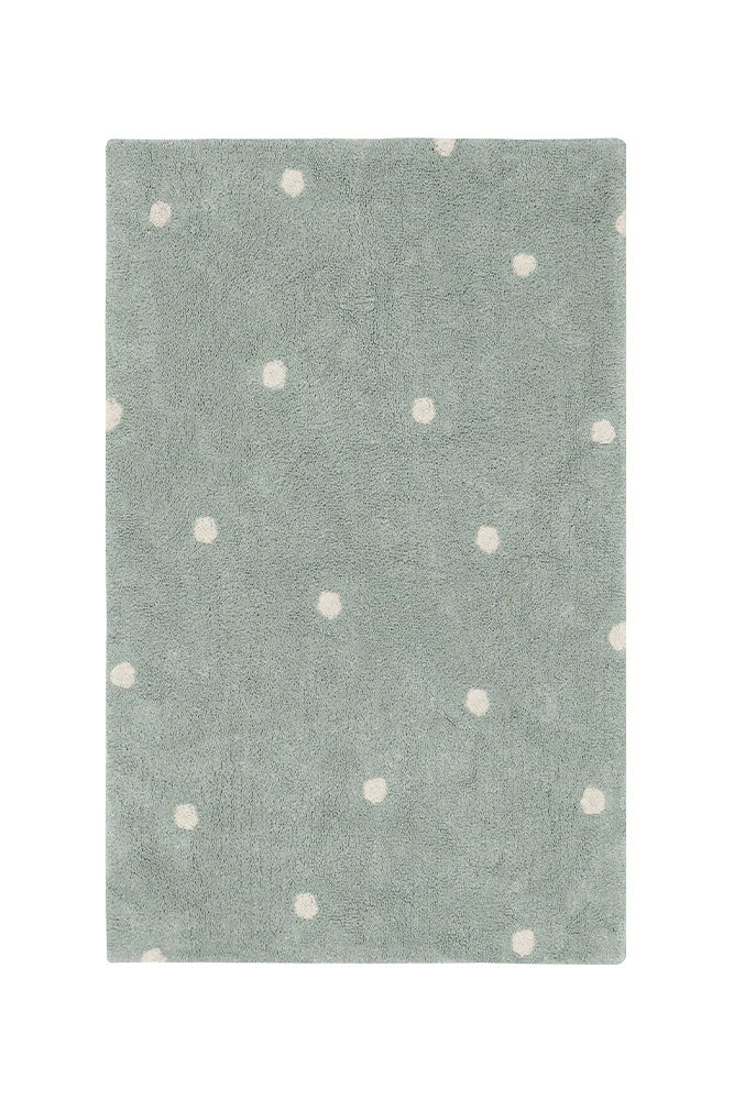 WASHABLE AREA RUG MINI DOT BLUE SAGE-Cotton Rugs-By Lorena Canals-1