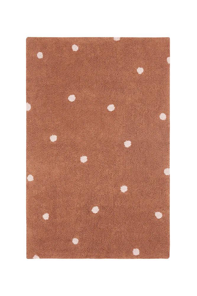 WASHABLE AREA RUG MINI DOT CHESTNUT-Cotton Rugs-By Lorena Canals-1