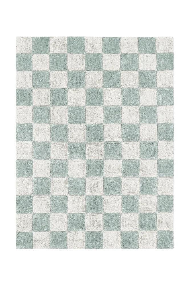 WASHABLE AREA RUG TILES BLUE SAGE-Cotton Rugs-By Lorena Canals-1
