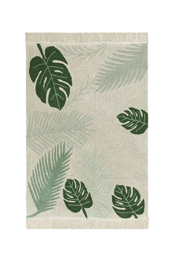 WASHABLE AREA RUG TROPICAL GREEN-Cotton Rugs-By Lorena Canals-1