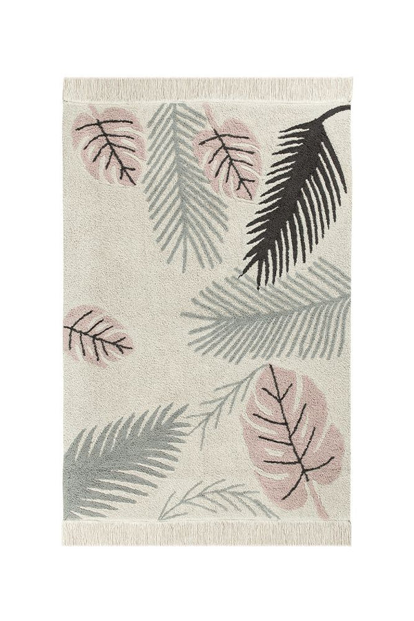 WASHABLE AREA RUG TROPICAL PINK-Cotton Rugs-By Lorena Canals-1