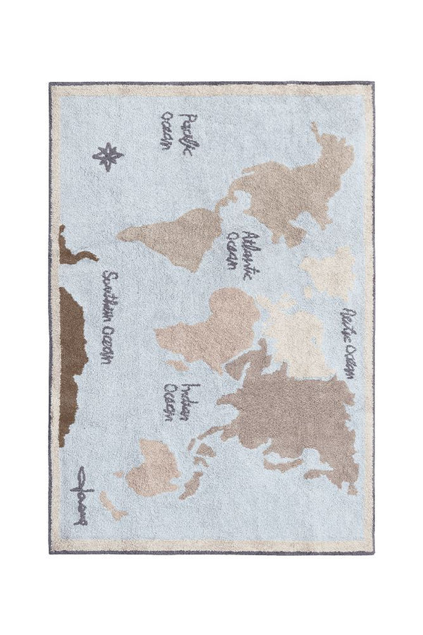 WASHABLE AREA RUG VINTAGE MAP-Cotton Rugs-By Lorena Canals-1