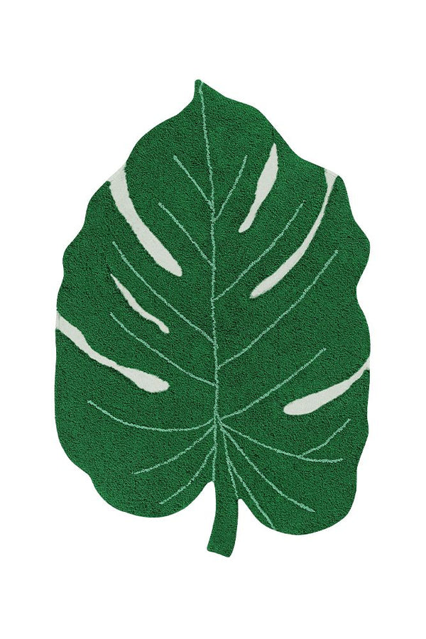 WASHABLE COTTON RUG MONSTERA LEAF-Cotton Rugs-By Lorena Canals-1